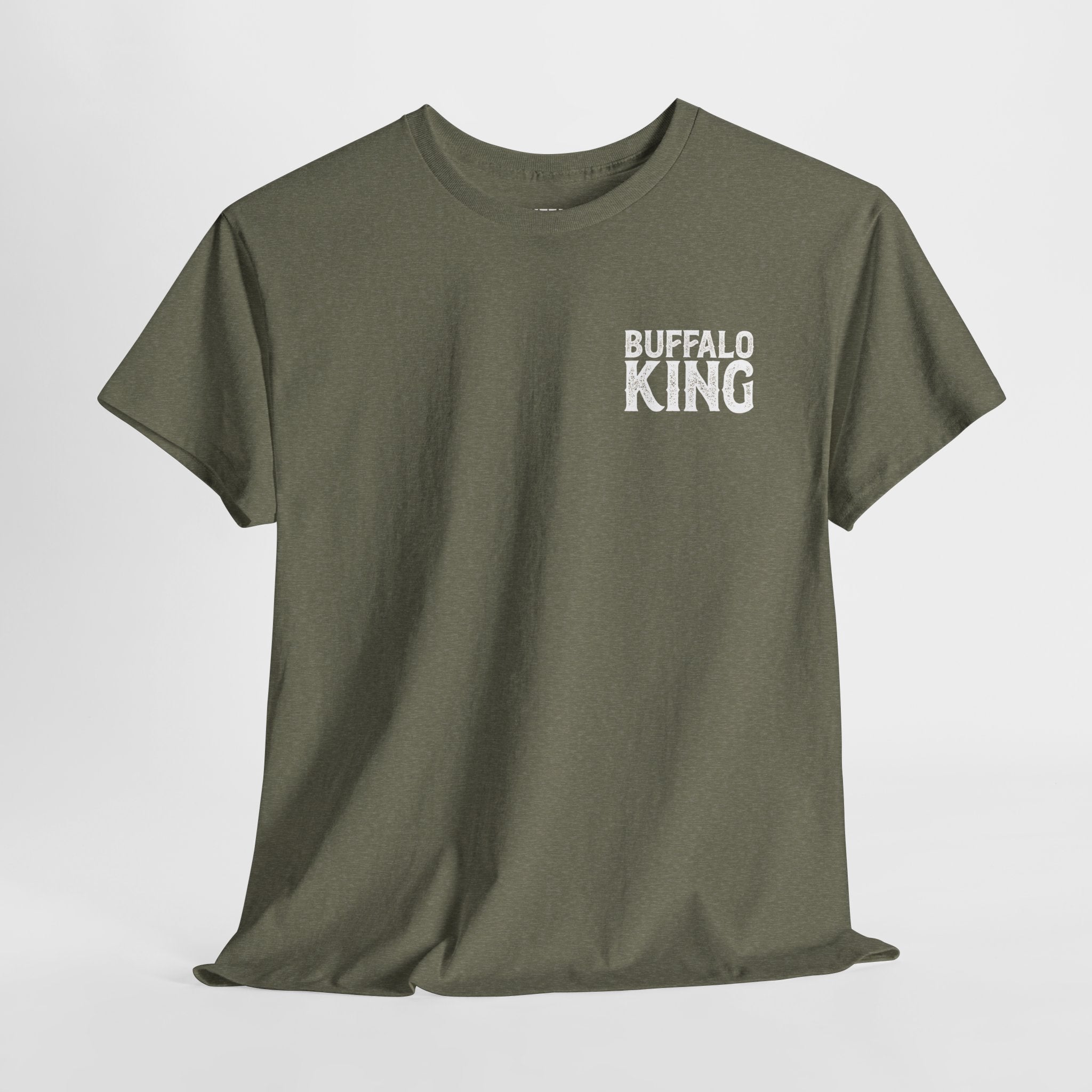 Buffalo King Rugged Heavy Cotton Tee - Casual Wear for Adventurers