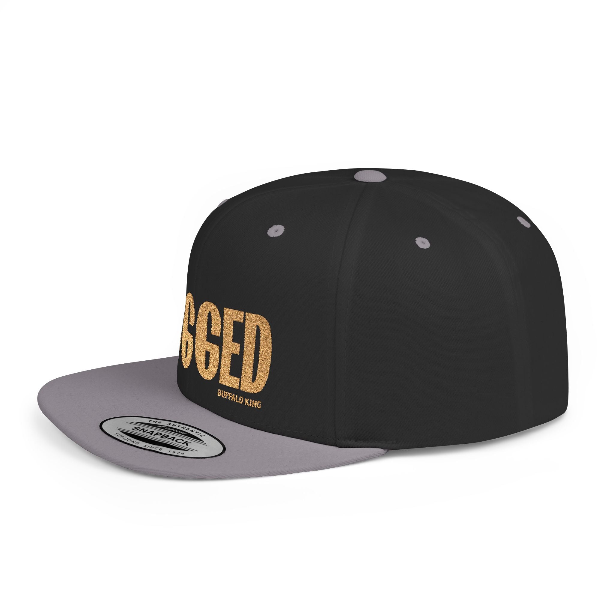 Buffalo King Be Rugged Flat Bill Snapback Cap - Trendy Adjustable Hat for Outdoorsy Style