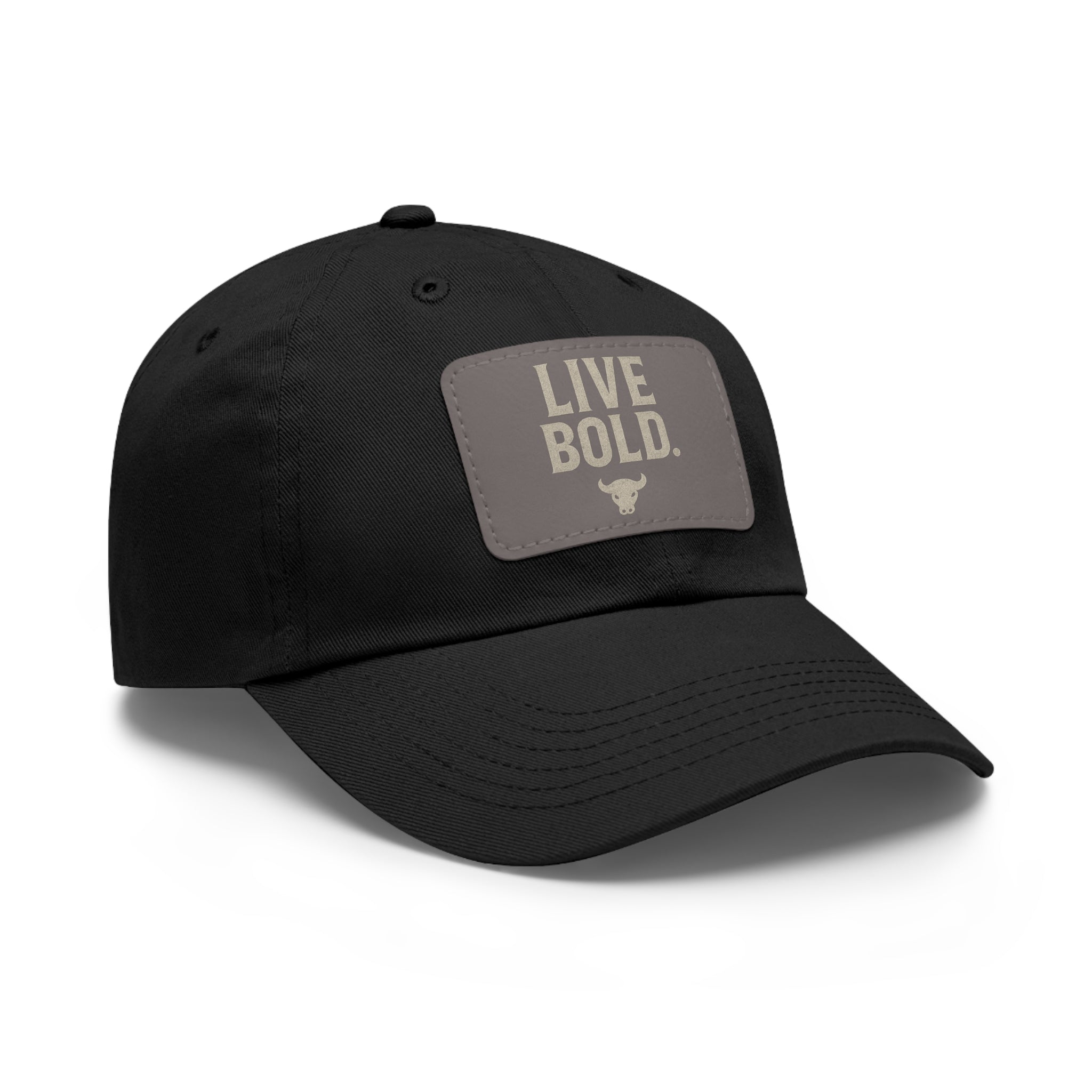 Buffalo King Live Bold Dad Hat with Leather Patch – Adjustable Black Cap for Confident Style