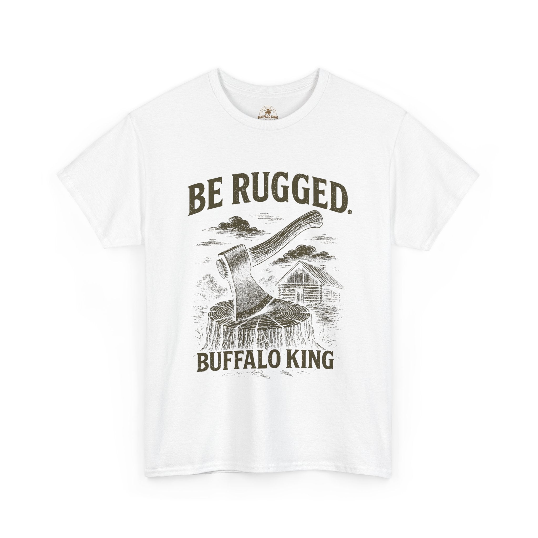 Buffalo King Be Rugged Heavy Cotton Tee - Outdoor Adventure Shirt