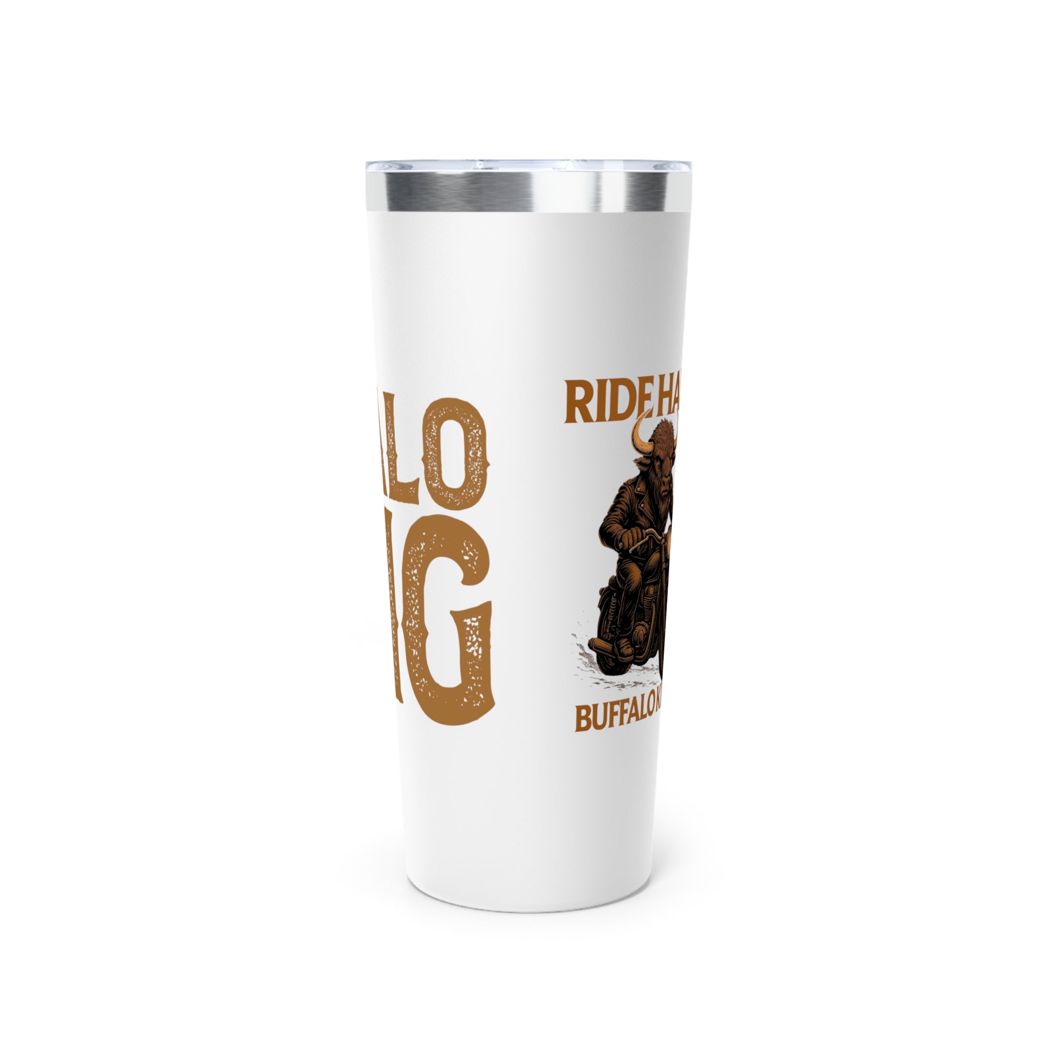 Buffalo King Copper Insulated Tumbler – Ride Hard, Buffalo Kid – 22oz Travel Mug