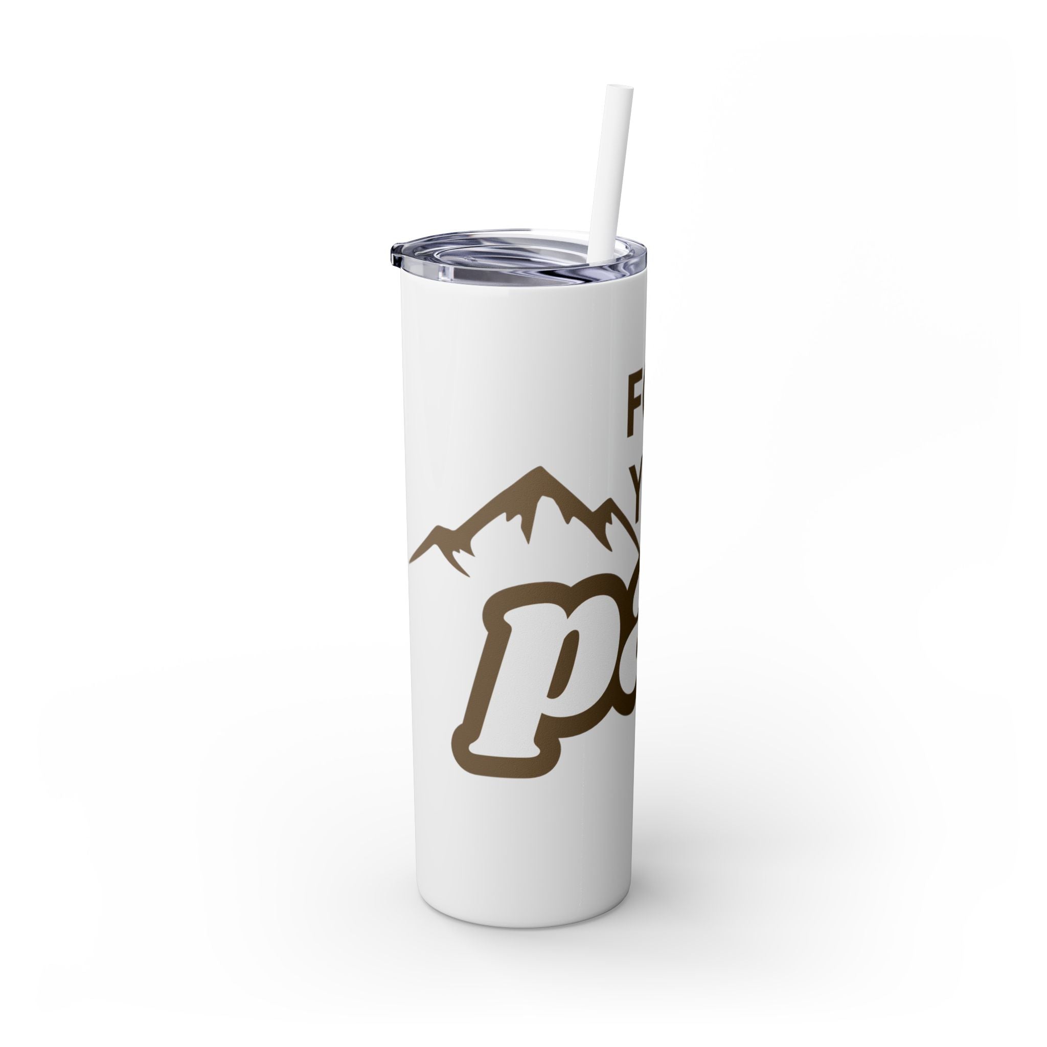 Buffalo King Adventure-Inspired Skinny Tumbler with Straw - 20oz 'Forget Your Path'