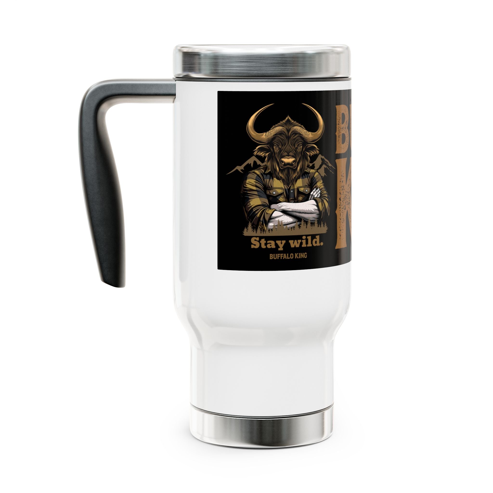 Buffalo King Stainless Steel Travel Mug - Stay Wild 14oz Adventure Tumbler