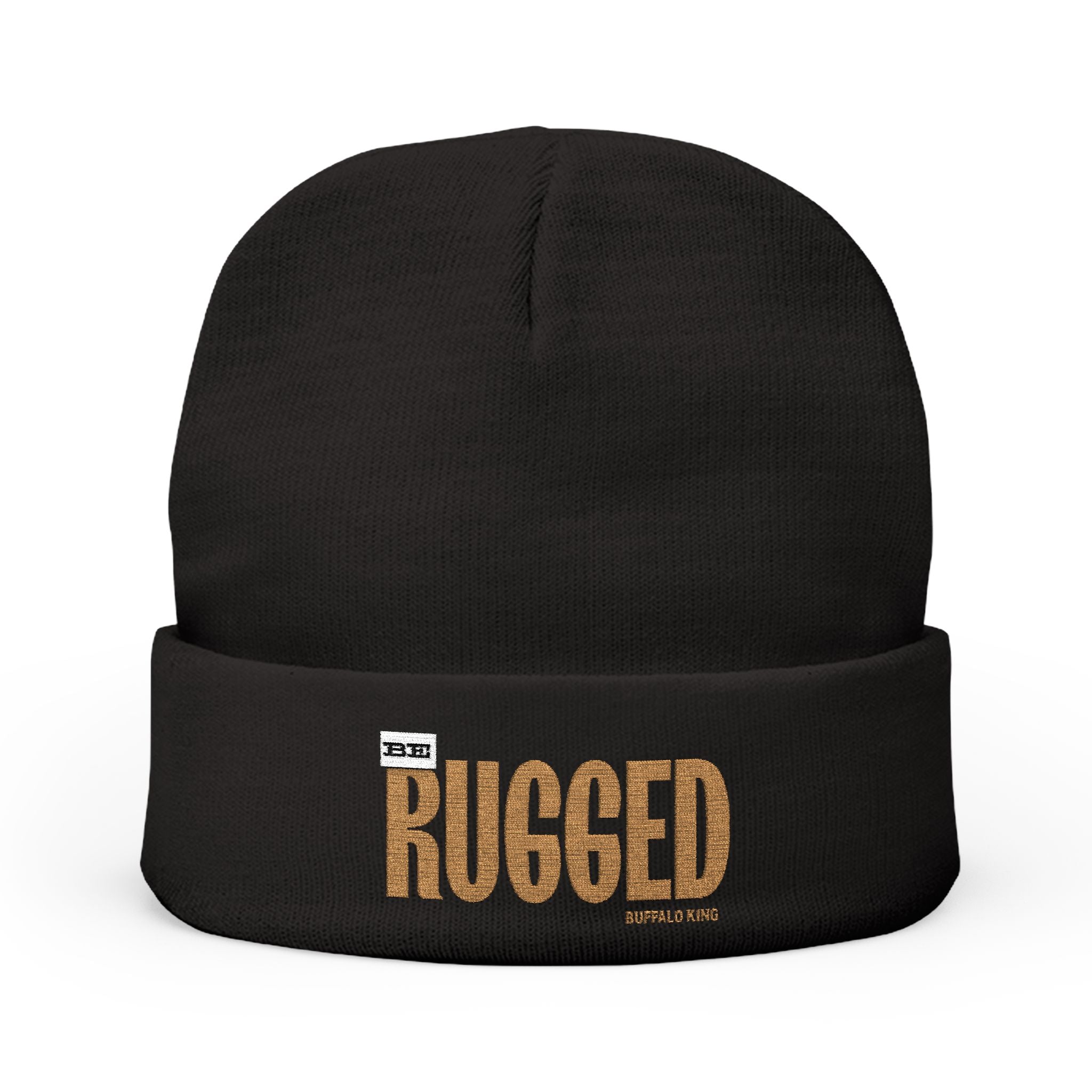 Buffalo King Rugged Embroidered Knit Beanie - Cozy Winter Accessory for Outdoor Enthusiasts