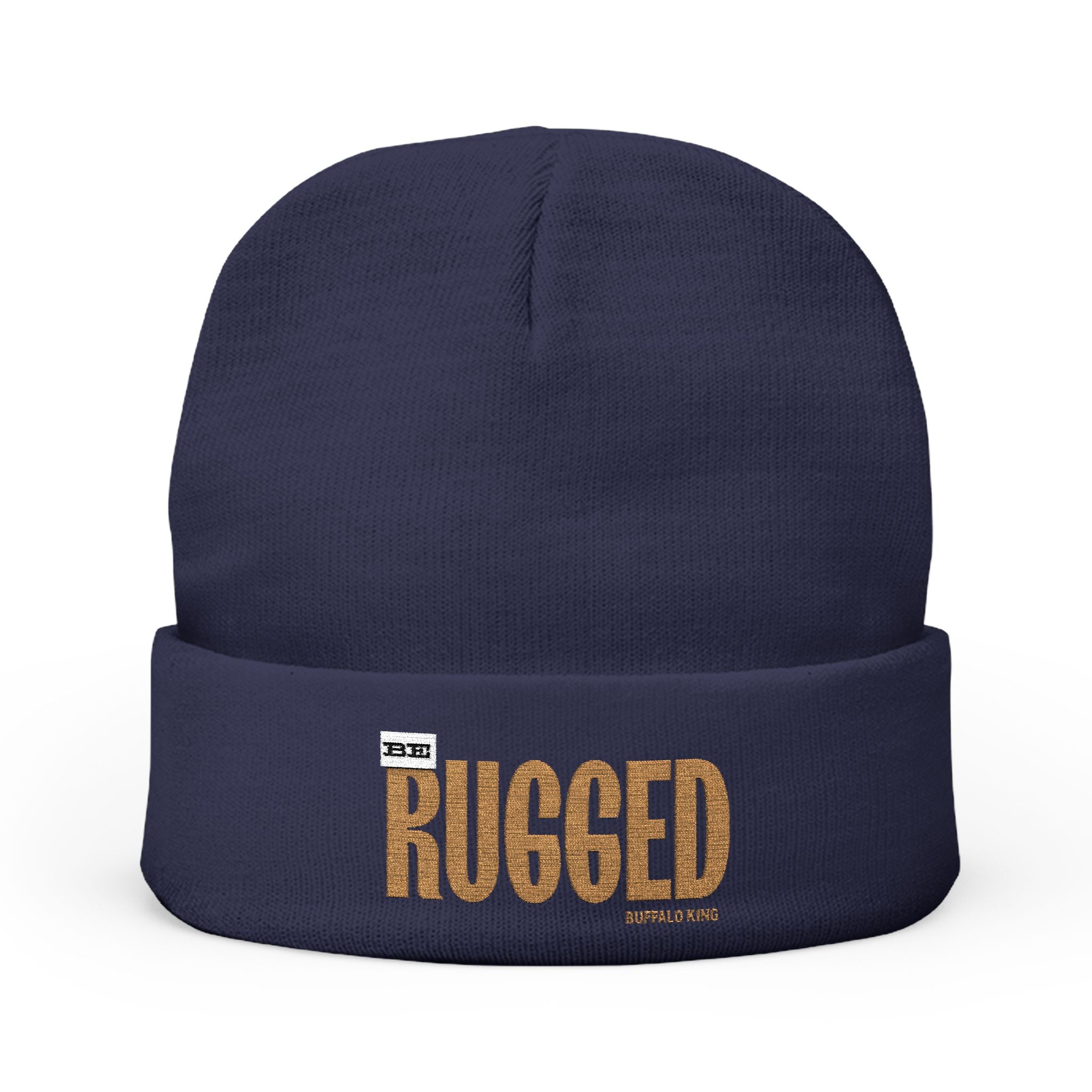 Buffalo King Rugged Embroidered Knit Beanie - Cozy Winter Accessory for Outdoor Enthusiasts