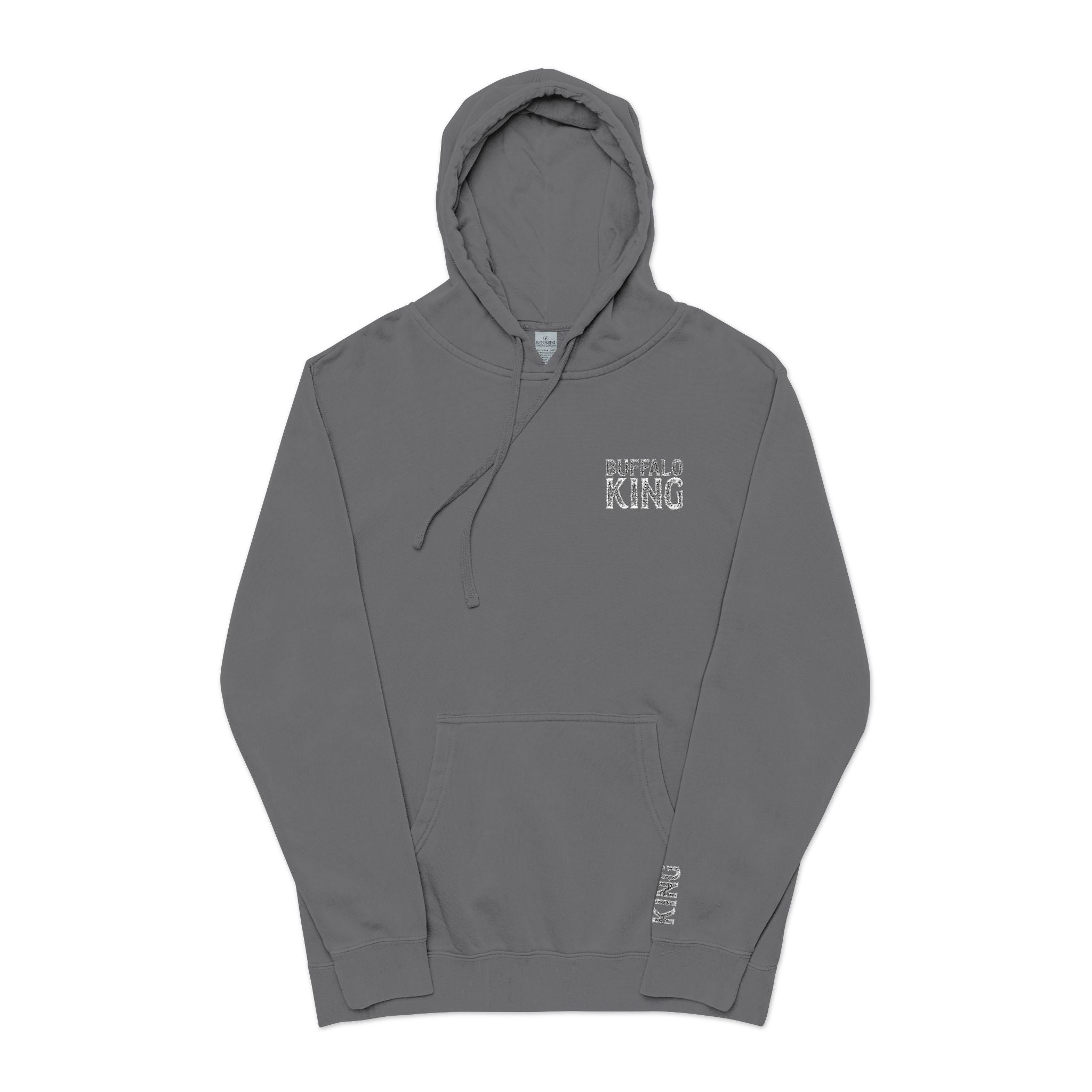 Buffalo King Embroidered Hoodie - Comfortable Pigment-Dyed Apparel