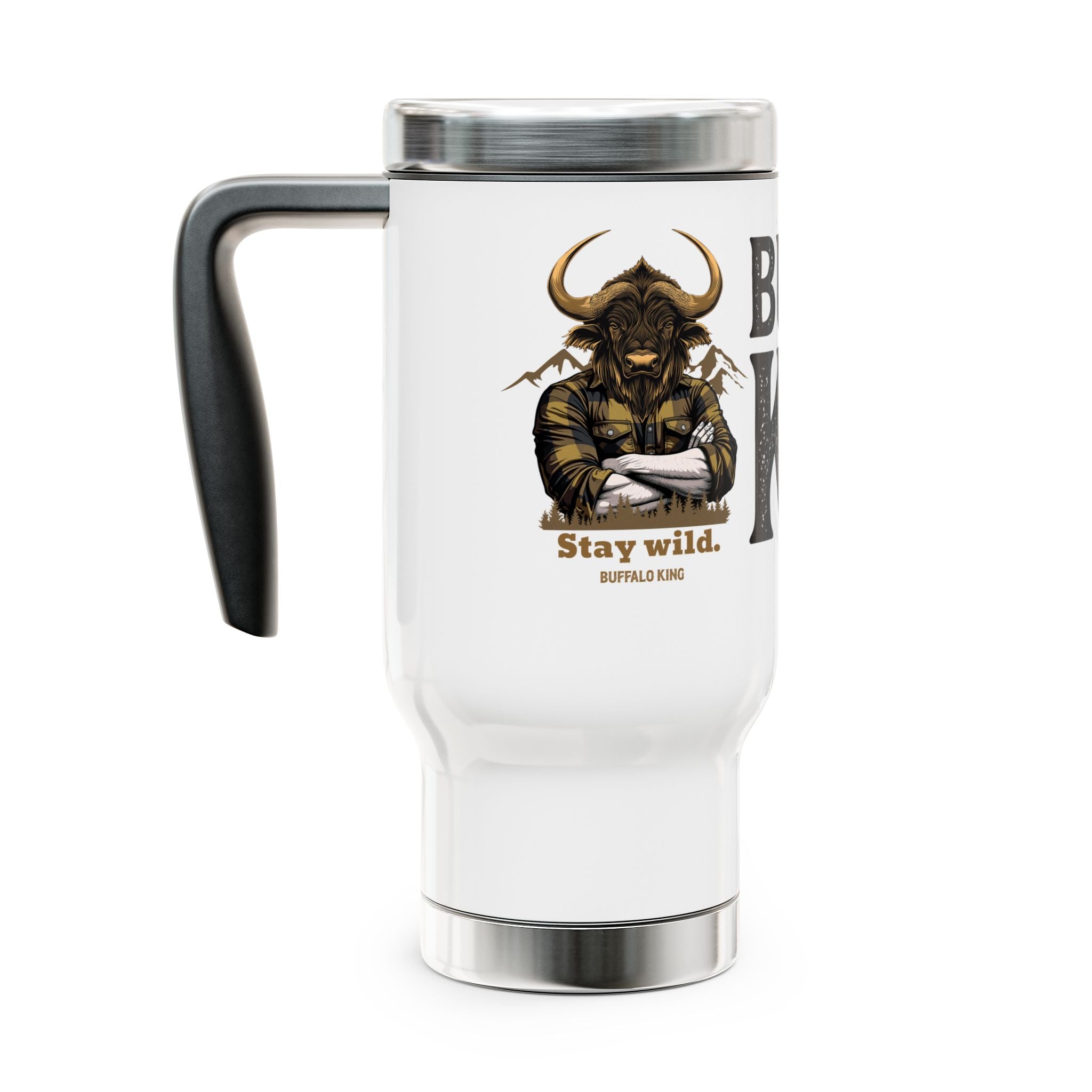 Buffalo King Travel Mug - Stay Wild 14oz Stainless Steel Drinkware for Adventurers
